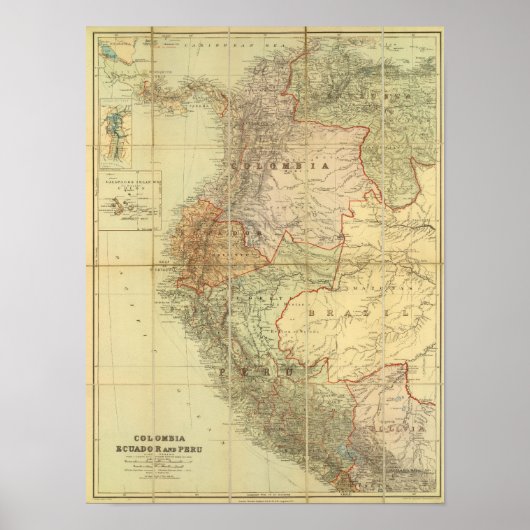 Colombia, Ecuador, Peru, Panama 3 Poster (Voorkant)