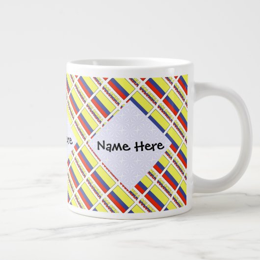 Colombia en Colombiaanse vlag gepersonaliseerd Grote Koffiekop (Rechts)