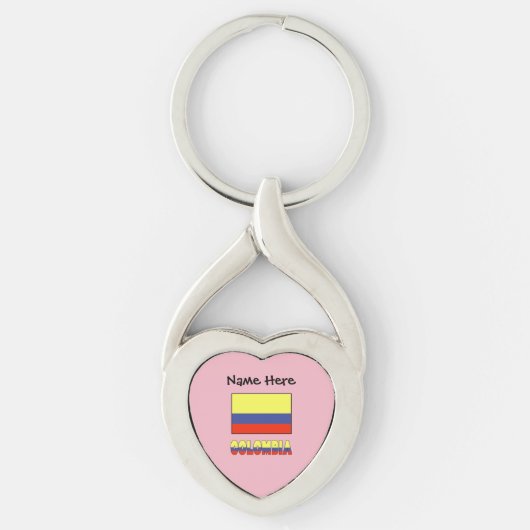 Colombia en Colombiaanse vlag gepersonaliseerd Sleutelhanger (Voorkant)