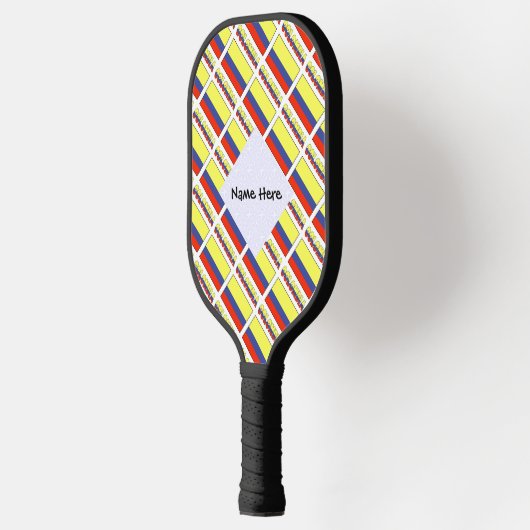 Colombia en Colombiaanse vlag met Jouw naam Pickleball Paddle (Links)