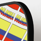 Colombia en Colombiaanse vlag met Jouw naam Pickleball Paddle (Links Detail)