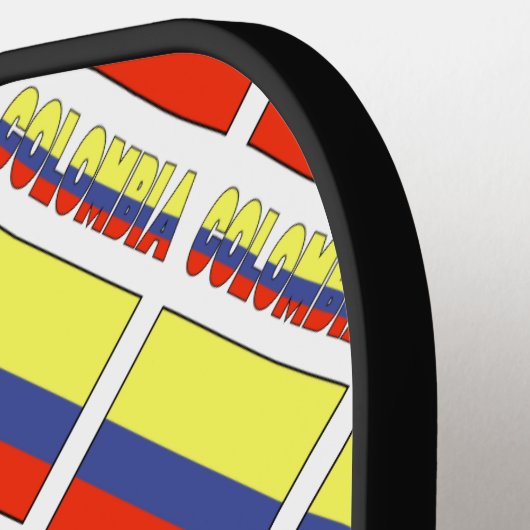 Colombia en Colombiaanse vlag met Jouw naam Pickleball Paddle (Links Detail)