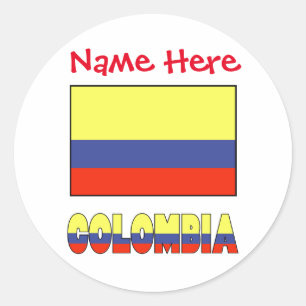 Colombia en Colombiaanse vlag Rode Personalisatie Ronde Sticker