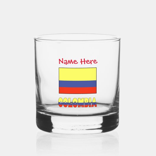 Colombia en Colombiaanse vlag Rode Personalisatie Whisky Glas (Voorkant)