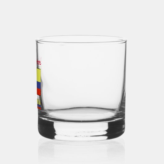 Colombia en Colombiaanse vlag Rode Personalisatie Whisky Glas (Links)
