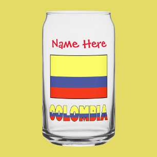 Colombia en Colombiaanse Vlag Rood Personalisatie Blikvorm Glas