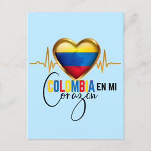Colombia en mi Corazon Colombiaanse Pride Briefkaart