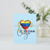 Colombia en mi Corazon Colombiaanse Pride Briefkaart (Staand voorkant)