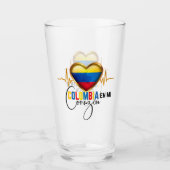 Colombia en mi Corazon Colombiaanse Pride Glas (Voorkant)