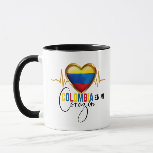 Colombia en mi Corazon Colombiaanse Pride Mok (Links)