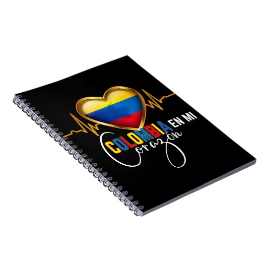 Colombia en mi Corazon Colombiaanse Pride Notitieboek (Rechterzijde)
