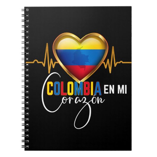 Colombia en mi Corazon Colombiaanse Pride Notitieboek (Voorkant)