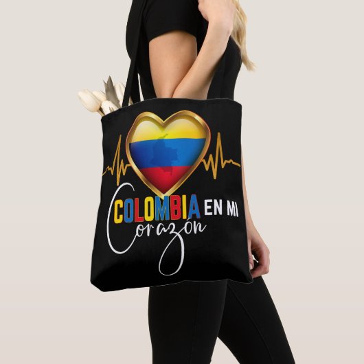 Colombia en mi Corazon Colombiaanse Pride Tote Bag (Dichtbij)