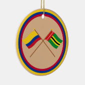 Colombia en Santander Crossed Flags Keramisch Ornament (Rechts)