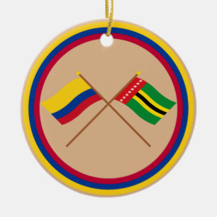 Colombia en Santander Crossed Flags Keramisch Ornament