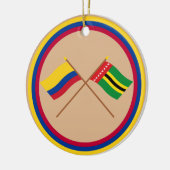 Colombia en Santander Crossed Flags Keramisch Ornament (Links)