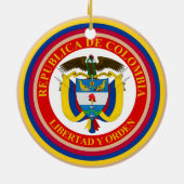 Colombia en Santander Crossed Flags Keramisch Ornament (Achterkant)