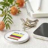 Colombia en vlag van Colombia met uw naam Sleutelhanger (Zijkant)