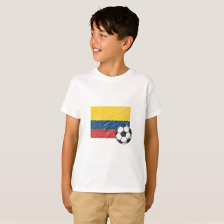 Colombia flag and crayon-style soccer ball t-shirt