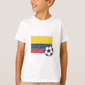 Colombia flag and crayon-style soccer ball t-shirt (Voorkant)