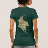 Colombia Flag and Map Dk T-Shirt (Achterkant)