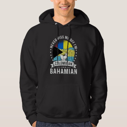 Colombia Flag Bahamas Grown Humor Citizen Pride Hoodie (Voorkant)