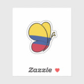 Colombia-Flag-Butterfly-Decal-Sticker Sticker (Vel)