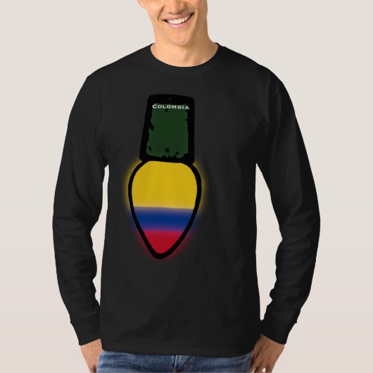 Colombia Flag Christmas Light Colombian Pride T-shirt (Voorkant)