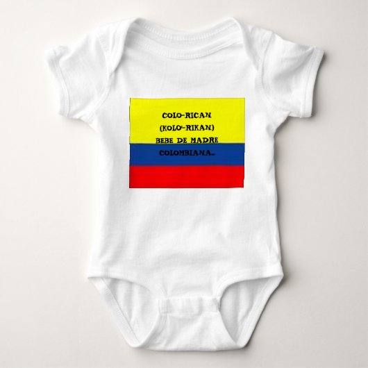 colombia_flag, COLO-RICAN(KOLO'-RIKAN)BEBE DE M... Romper (Voorkant)
