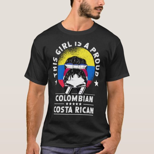 Colombia Flag Costa Rica Groent Women Girl Citizen T-shirt (Voorkant)