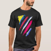 Colombia Flag Costa Rica Groot Patriot Land Str. T-shirt (Voorkant)