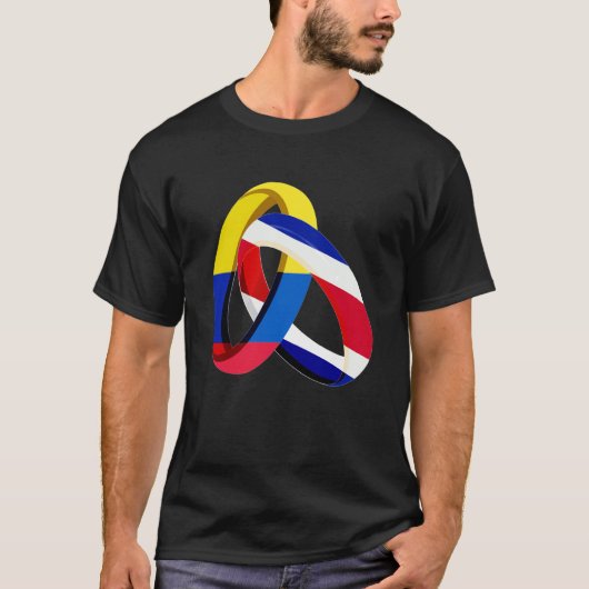 Colombia Flag Costa Rica Groot Ring Marriage Weddi T-shirt (Voorkant)