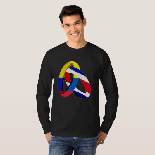 Colombia Flag Costa Rica Grown Ring Marriage Weddi T-shirt (Voorkant volledig)