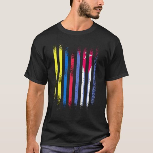 Colombia Flag Cuba Grown Country Flags Stripes T-shirt (Voorkant)