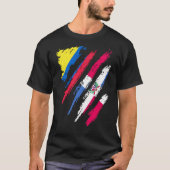 Colombia Flag Dominicaanse Groot Patriot Land Stri T-shirt (Voorkant)
