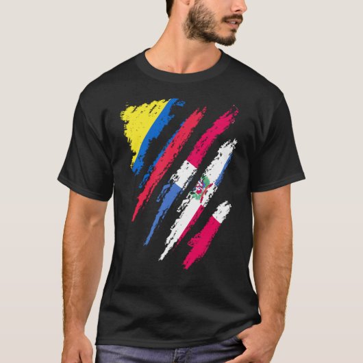 Colombia Flag Dominicaanse Groot Patriot Land Stri T-shirt (Voorkant)