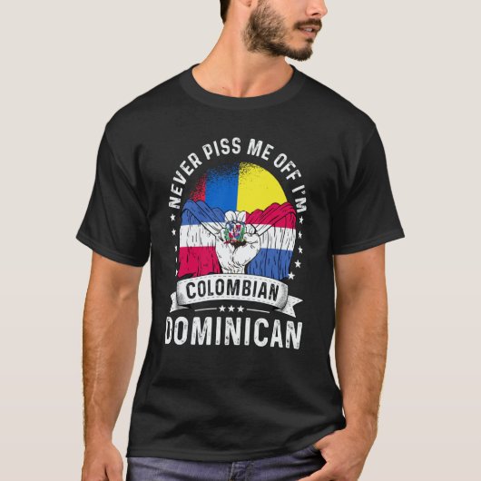Colombia Flag Dominican Grown Humor Citizen Pride T-shirt (Voorkant)