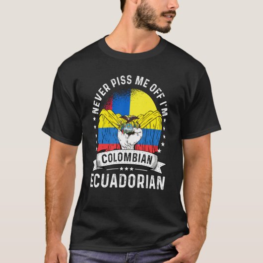 Colombia Flag Ecuador Grown  Humor Citizen Pride T-shirt (Voorkant)