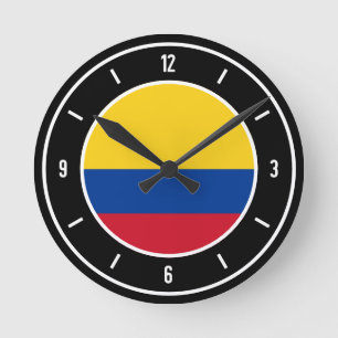 Colombia Flag Elegant Ronde Klok
