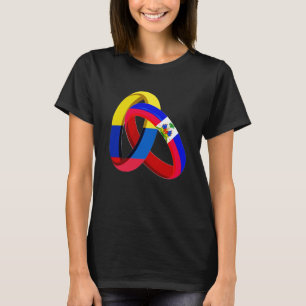 Colombia Flag Haiti Grown Ring Marriage Weduwschap T-shirt