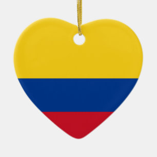 Colombia Flag Heart Keramisch Ornament