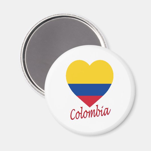 Colombia Flag Heart Magneet (Voorkant / Achterkant)