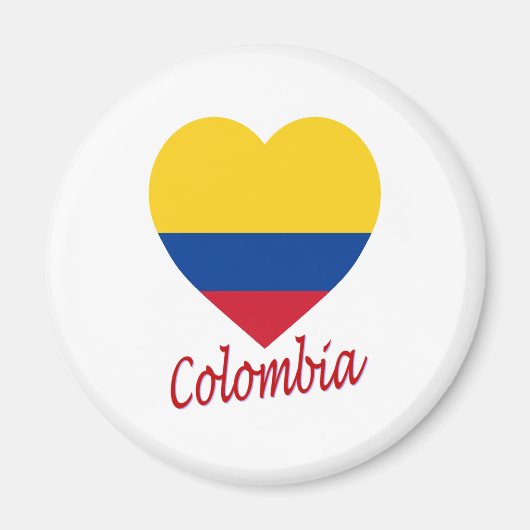 Colombia Flag Heart Magneet (Voorkant)