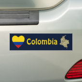 Colombia Flag Heart + Map Bumpersticker (Op auto)