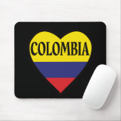 Colombia Flag Heart Mousepad Muismat (Met muis)