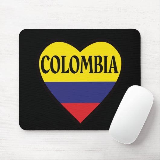 Colombia Flag Heart Mousepad Muismat (Met muis)