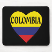 Colombia Flag Heart Mousepad Muismat (Voorkant)