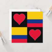 Colombia Flag Heart Patriotic Colombian Greeting Kaart (Voorkant / Achterkant in situ)