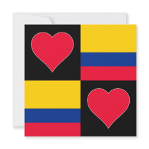 Colombia Flag Heart Patriotic Colombian Greeting