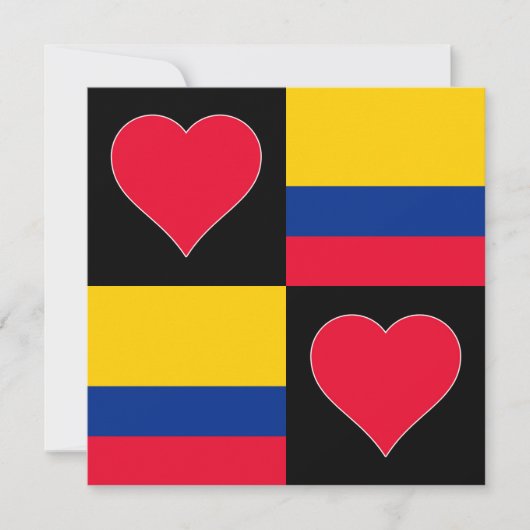 Colombia Flag Heart Patriotic Colombian Greeting Kaart (Voorkant)